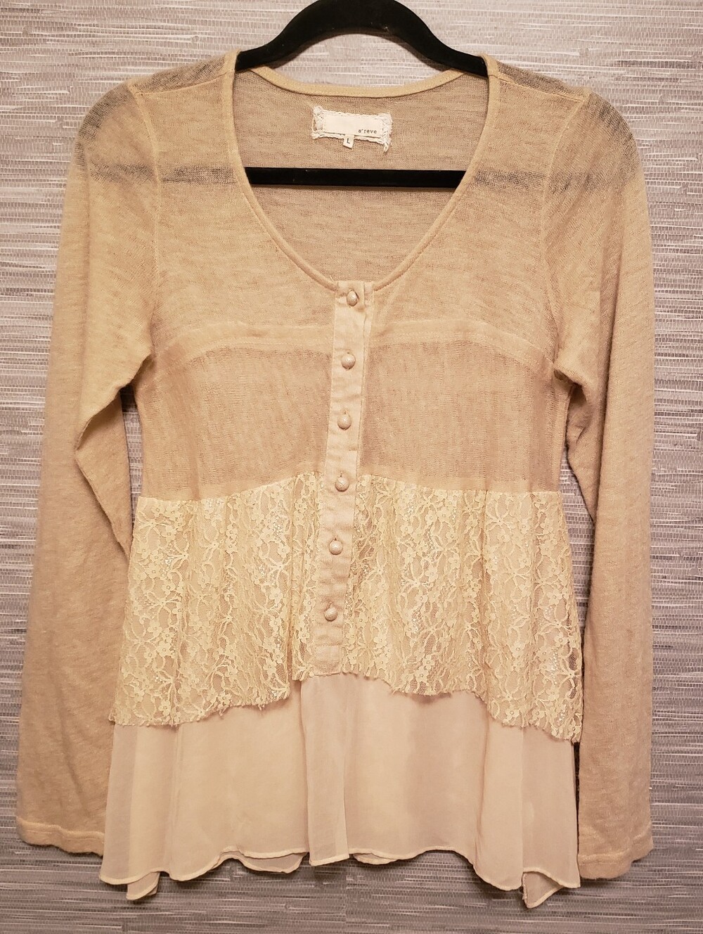 A'reve Lace Ruffle Top